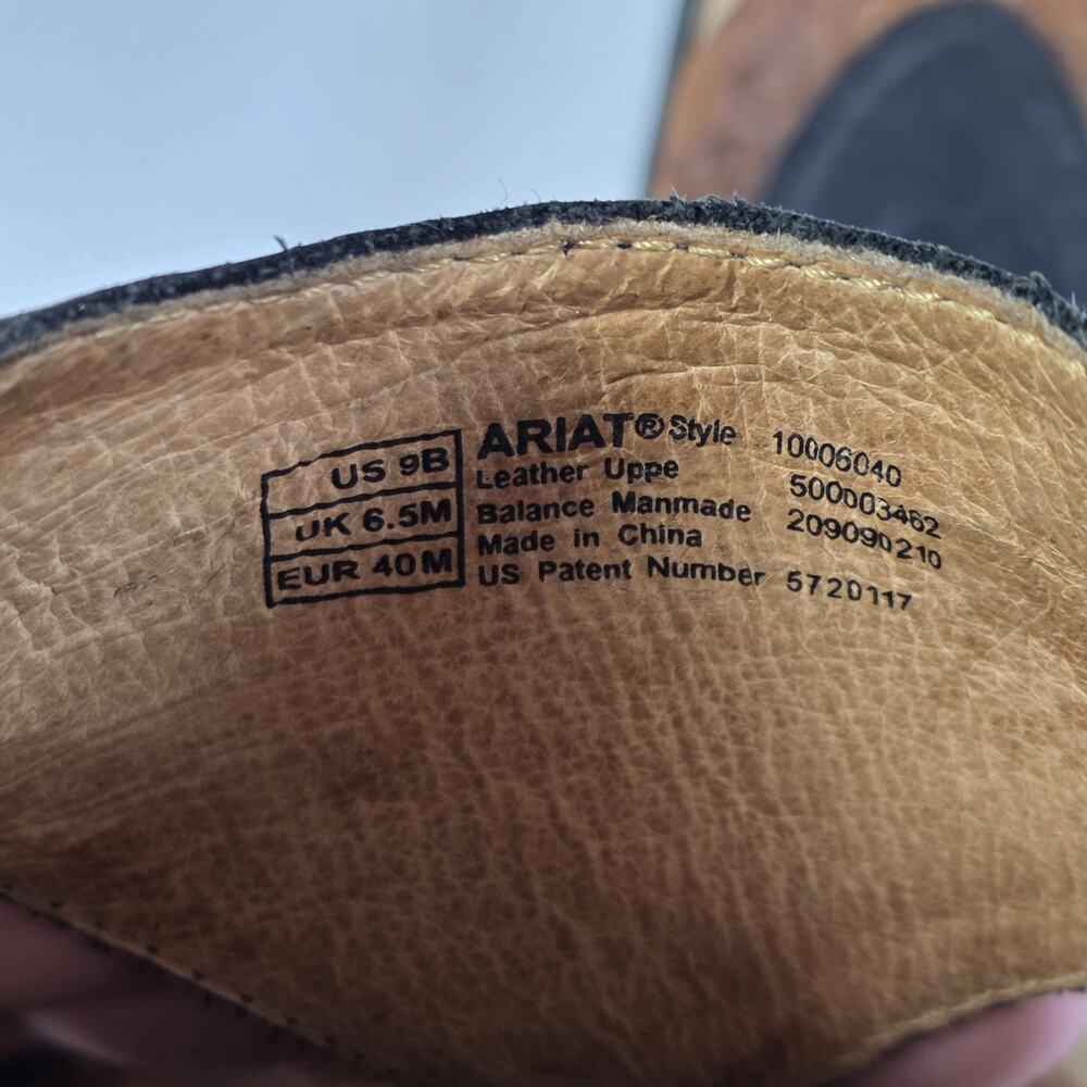 Ariat Womens Sandals Thong Flip Flop Size 9B Brown Leather Embossed Slip On - Picture 9 of 12